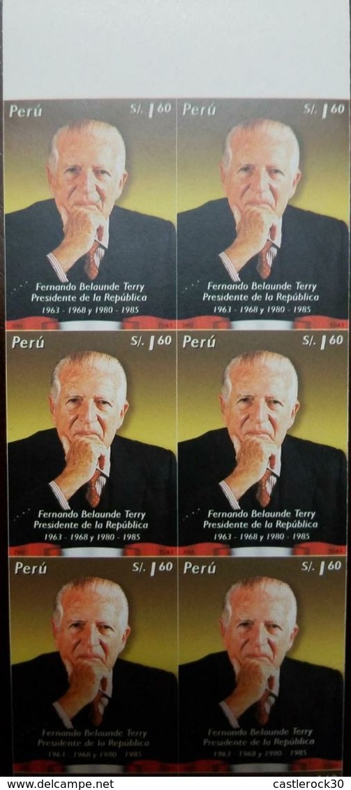 O) 2012 PERU, IMPERFORATE, PRESIDENT FERNANDO BELAUNDE FROM 1963 TO 1968 AND A980 TO 1985, MNH - Peru