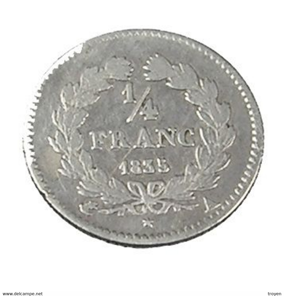 1/4 De Franc - Louis Philippe - France - 1835 A - Paris - Tête Laurée - Argent - TB+ - - 1/4 Franc