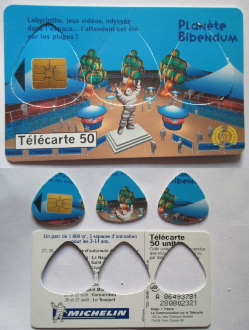 1998- Lot 3 Guitar Pick Vintage - French Telephone Card - BIBENDUM Michelin Man - MEDIATOR Onglet Pour Guitare - Strumenti Musicali