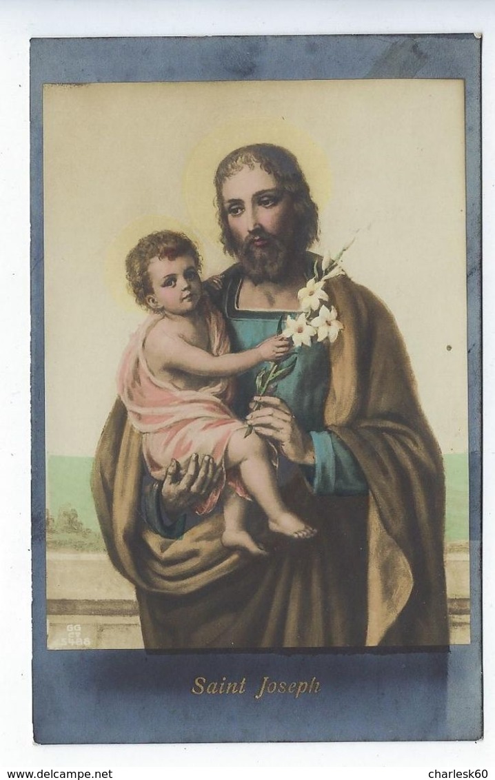 CPA - Saint Joseph - Jésus - Tableau - Peinture - Art Religieux - Sculpture - Santi