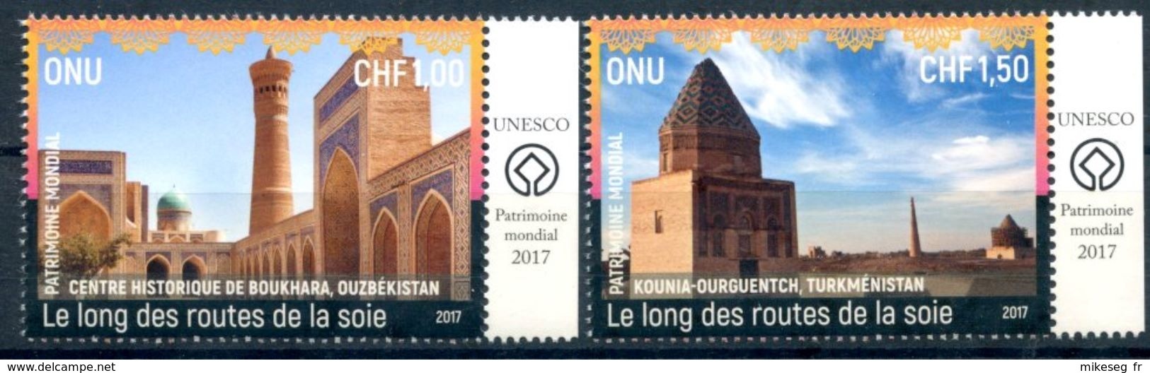 ONU Genève 2017 - Patrimoine Mondial Unesco "Les Routes De La Soie" 2 Timbres Détachés De Feuilles ** - Nuevos