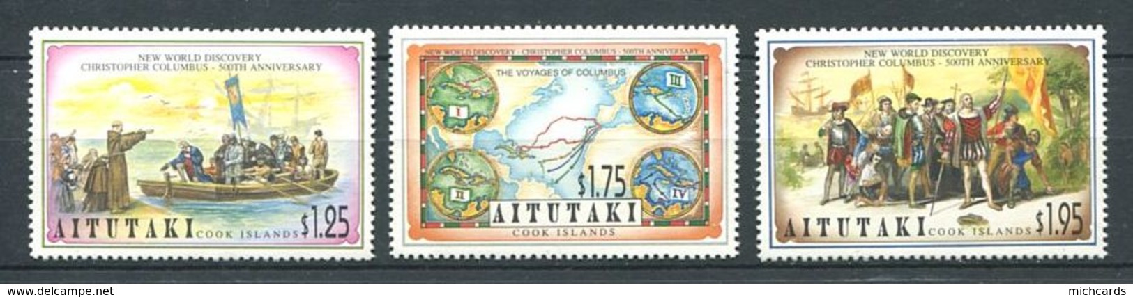 214 AITUTAKI 1992 - Yvert 524 26 - Christoph Colomb - Neuf ** (MNH) Sans Trace De Charniere - Aitutaki