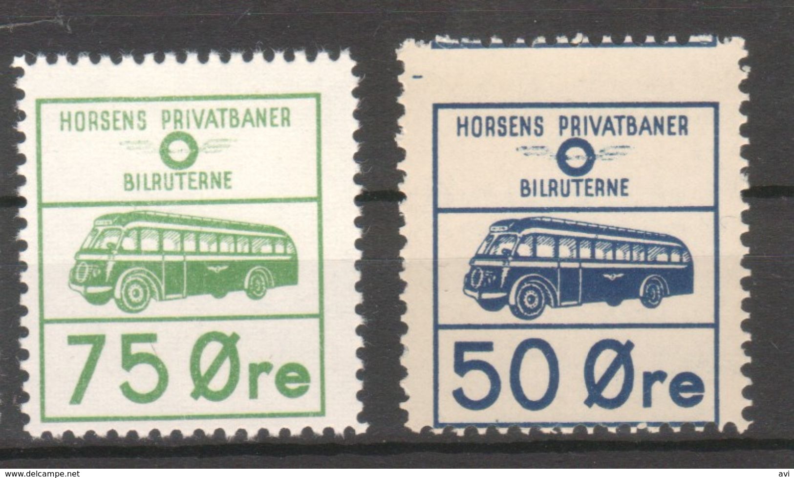 Denmark Local Railway Parcel. Horsens. 2 Bus Tickets  ./Railways/Eisenbahnmarke - Eisenbahnen