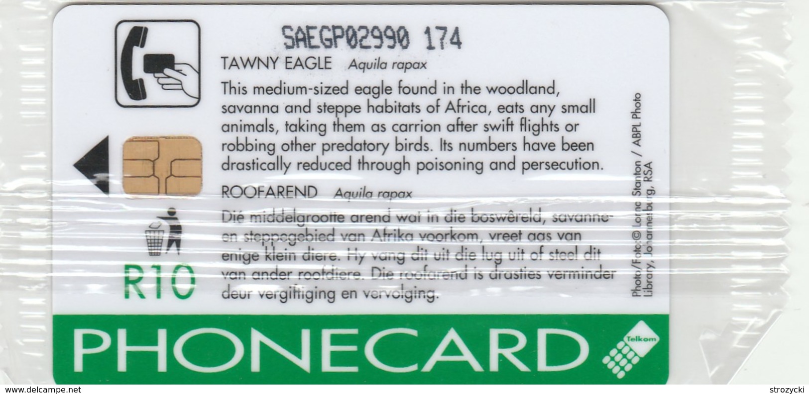 South Africa - Birds Of Prey - Tawny Eagle - Code With Zero Barred : Ø - Mint - South Africa