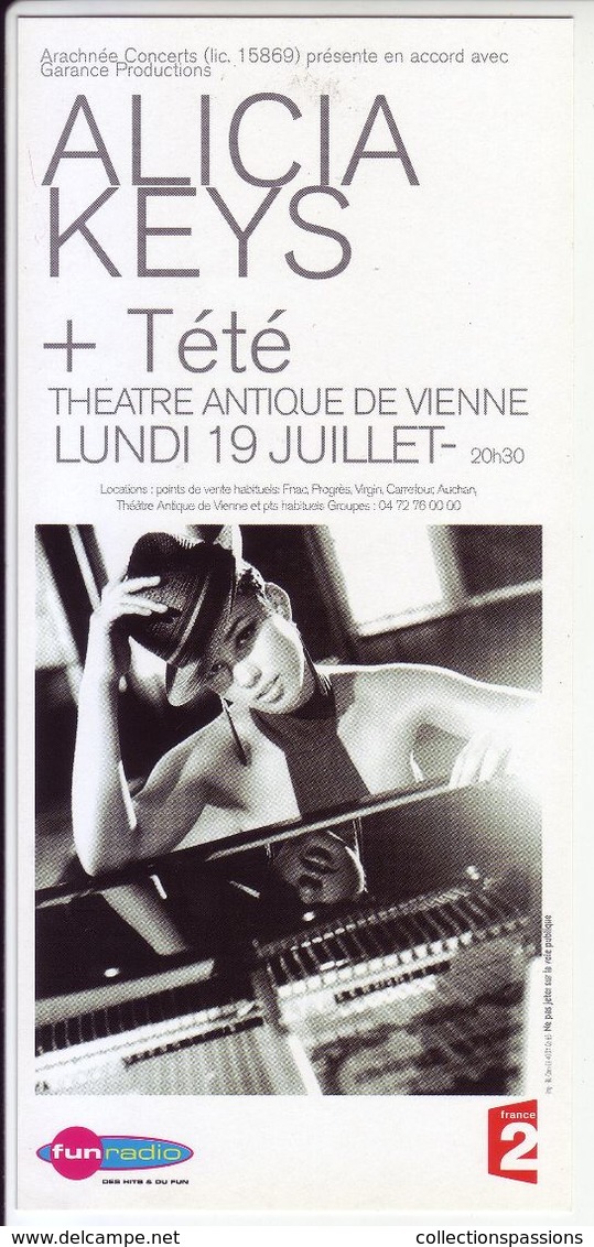 - Flyer - Alicia Keys - Théatre Antique De Vienne - - Autres & Non Classés