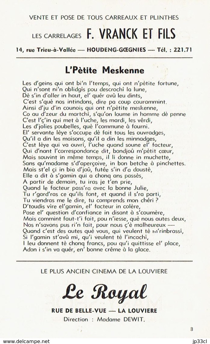 Troisième Fournée De P'TITES D'JOBRINADES Par D'JOBRI (poèmes En Wallon De La Louvière) - Poésie