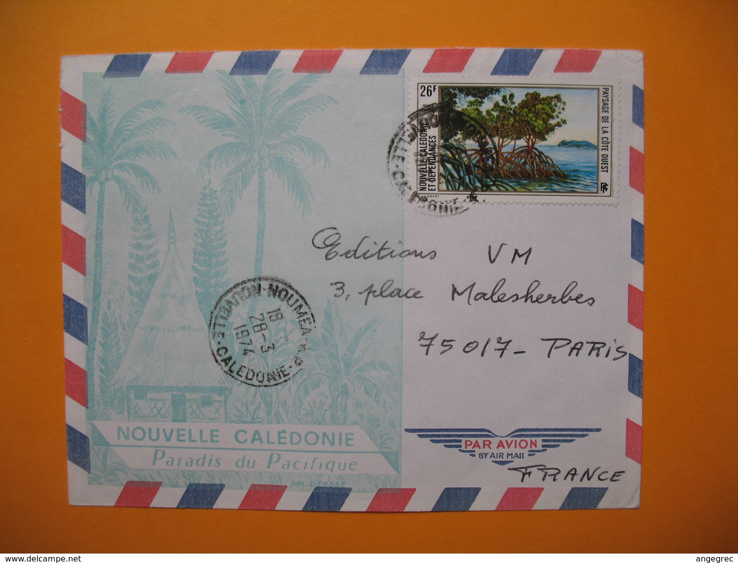 Nouvelle-Calédonie  Nouméa  Pour La France   28/3/1974 - Covers & Documents