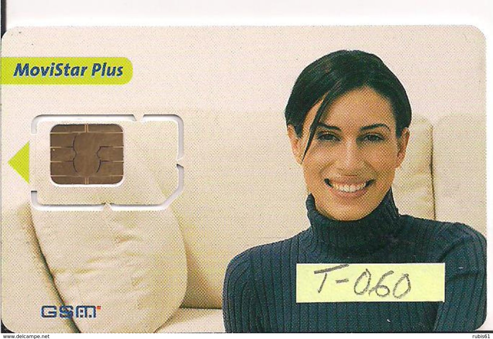 TARJETA GSMT 060 MOVISTAR  CHICA SOFA VERDE - Telefonica