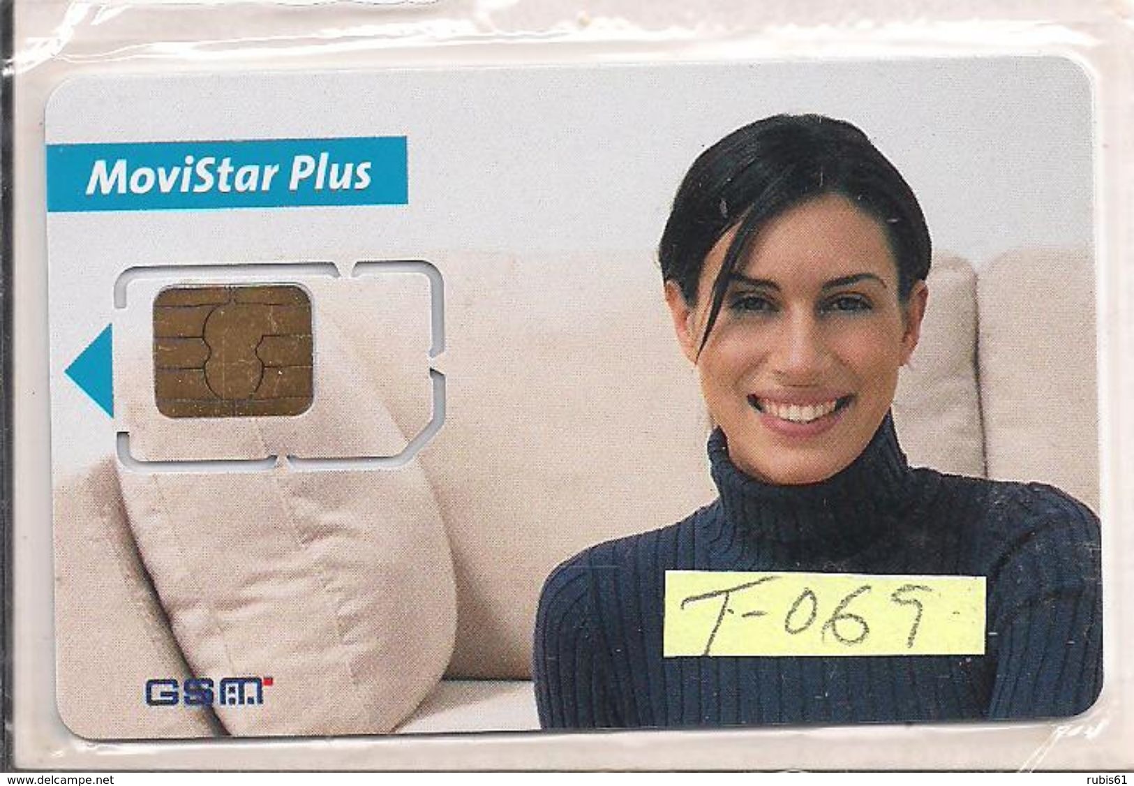 TARJETA GSMT 069 MOVISTAR  CHICA SOFA AZUL - Telefonica