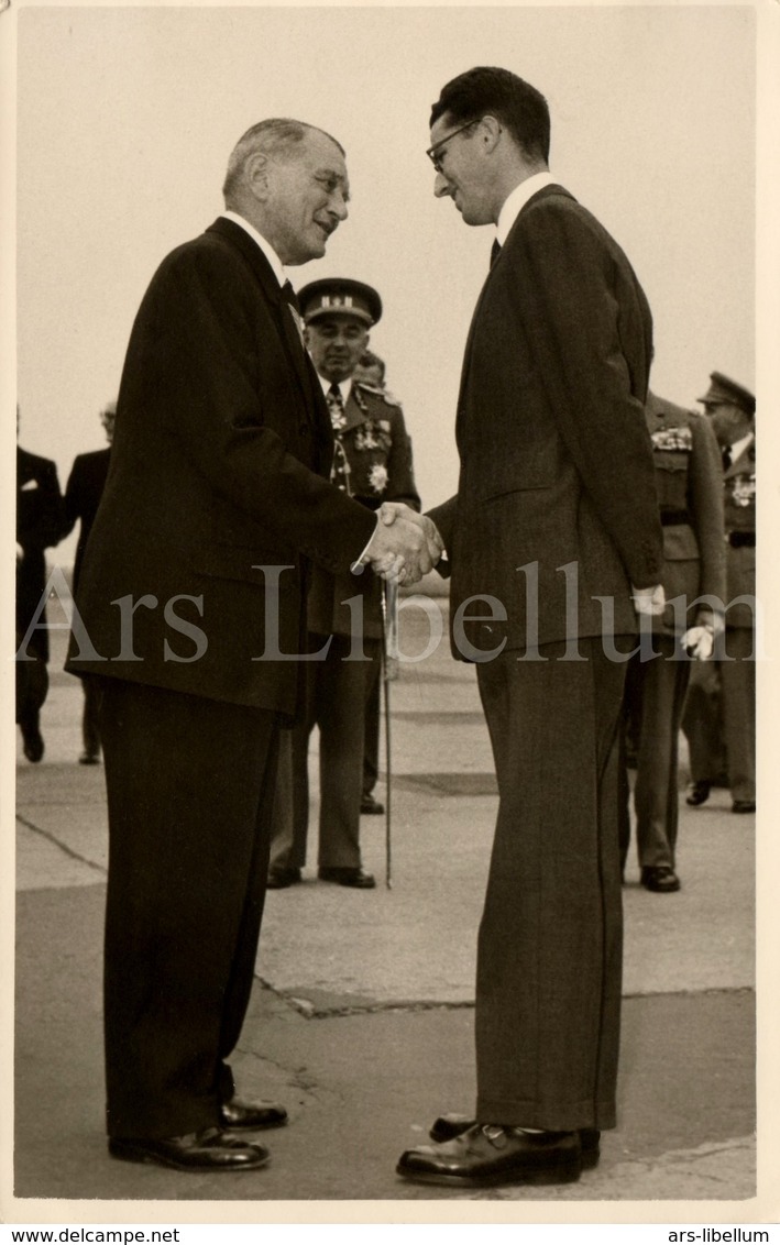 Postcard / ROYALTY / Belgique / Roi Baudouin / Koning Boudewijn / Président René Coty / 1958 - Hommes Politiques & Militaires