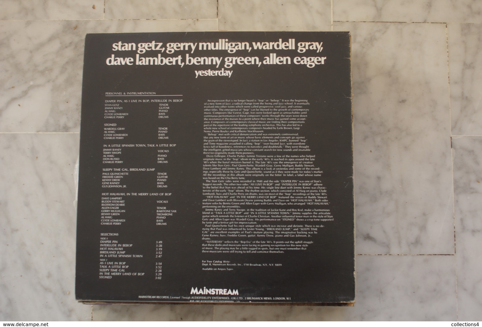 STAN GETZ.MULLIGAN.GRAY.LAMBERT.GREEN.EAGER  YESTERDAY LP ANGLAIS DE 1972 JAZZ  BOP - Jazz