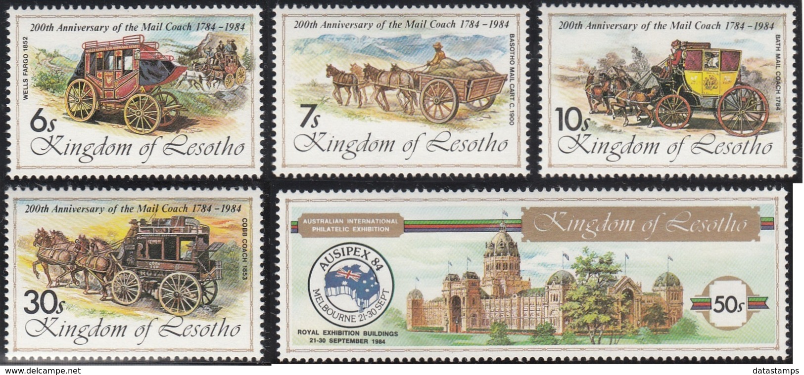 Kingdom Of Lesotho - XX - Michel 478/82  - Cote 2.00 - Ausipex 84 - Lesotho (1966-...)