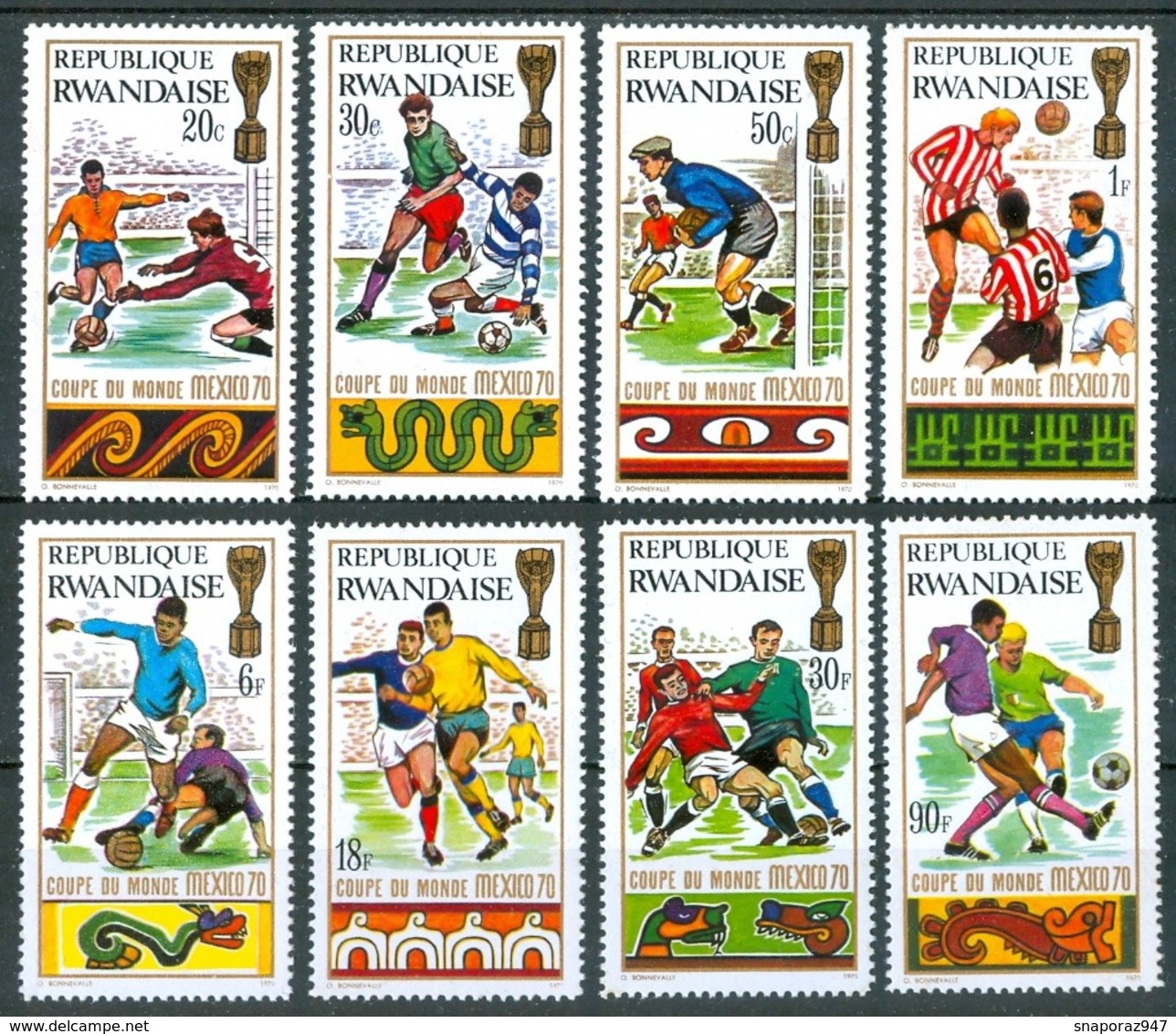 1970 Rwanda "Mexico 86" Coppa Del Mondo World Cup Coupe Du Monde Calcio Football Set MNH** Pa18 - 1986 – Messico