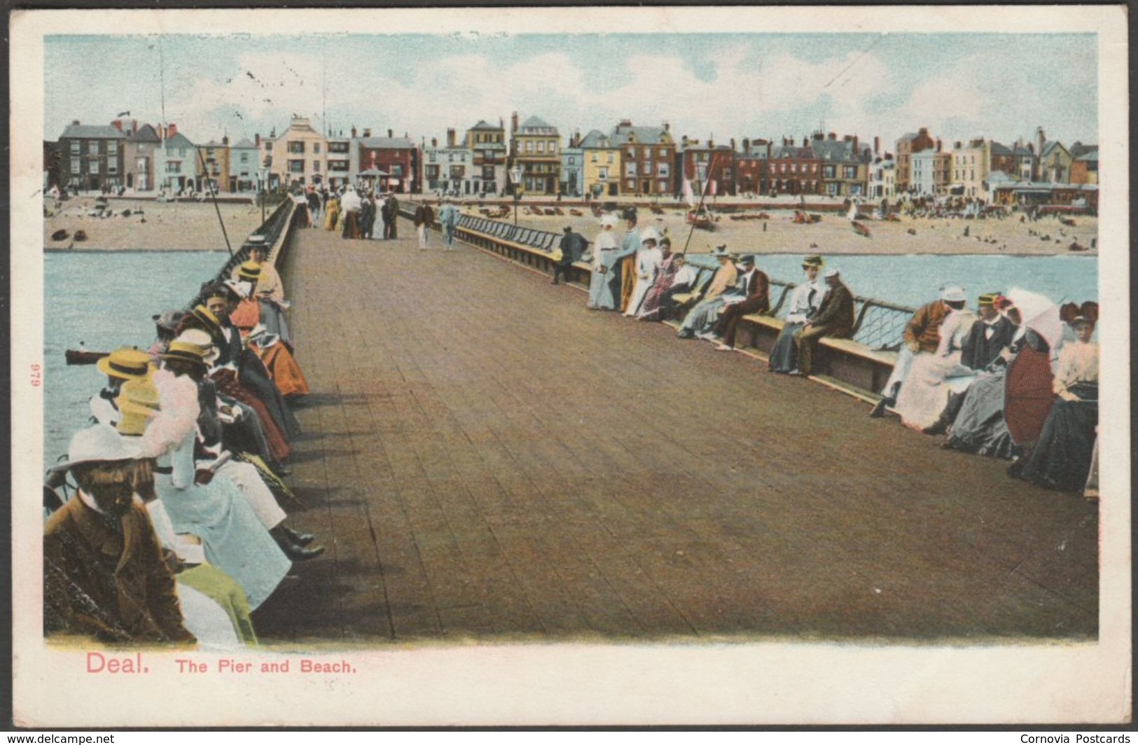 The Pier And Beach, Deal, Kent, 1904 - Peacock Autochrom Postcard - Other & Unclassified