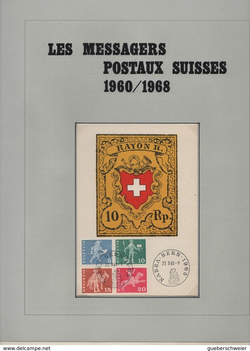 EXCEPTIONNEL Collection De Concours "Les Messagers Postaux Suisses 1960/68" Sur 52 Pages D'album Avec Classeur + Boitier - Sammlungen