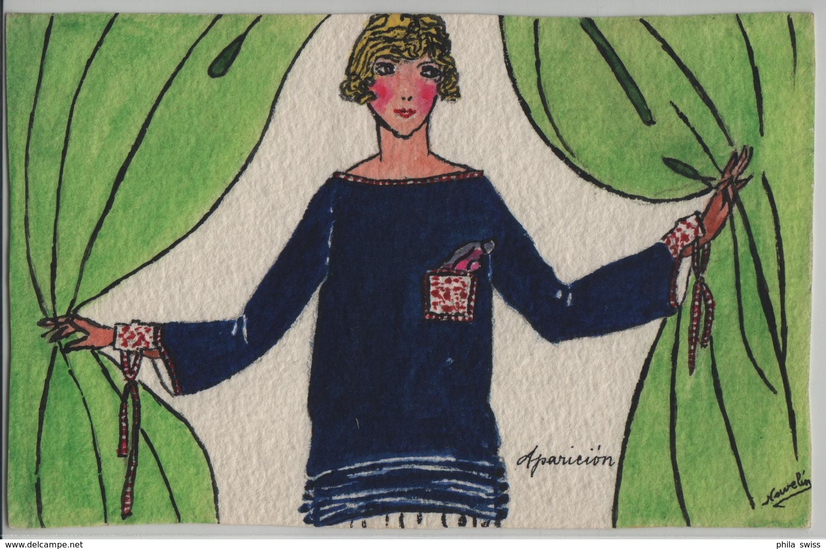 Der Vorhang Fällt - Künstlerkarte Navelin Handmade - Mode