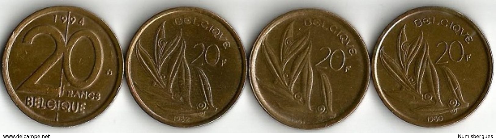 Lot 4 Pièces De Monnaie 20 Francs - 20 Francs