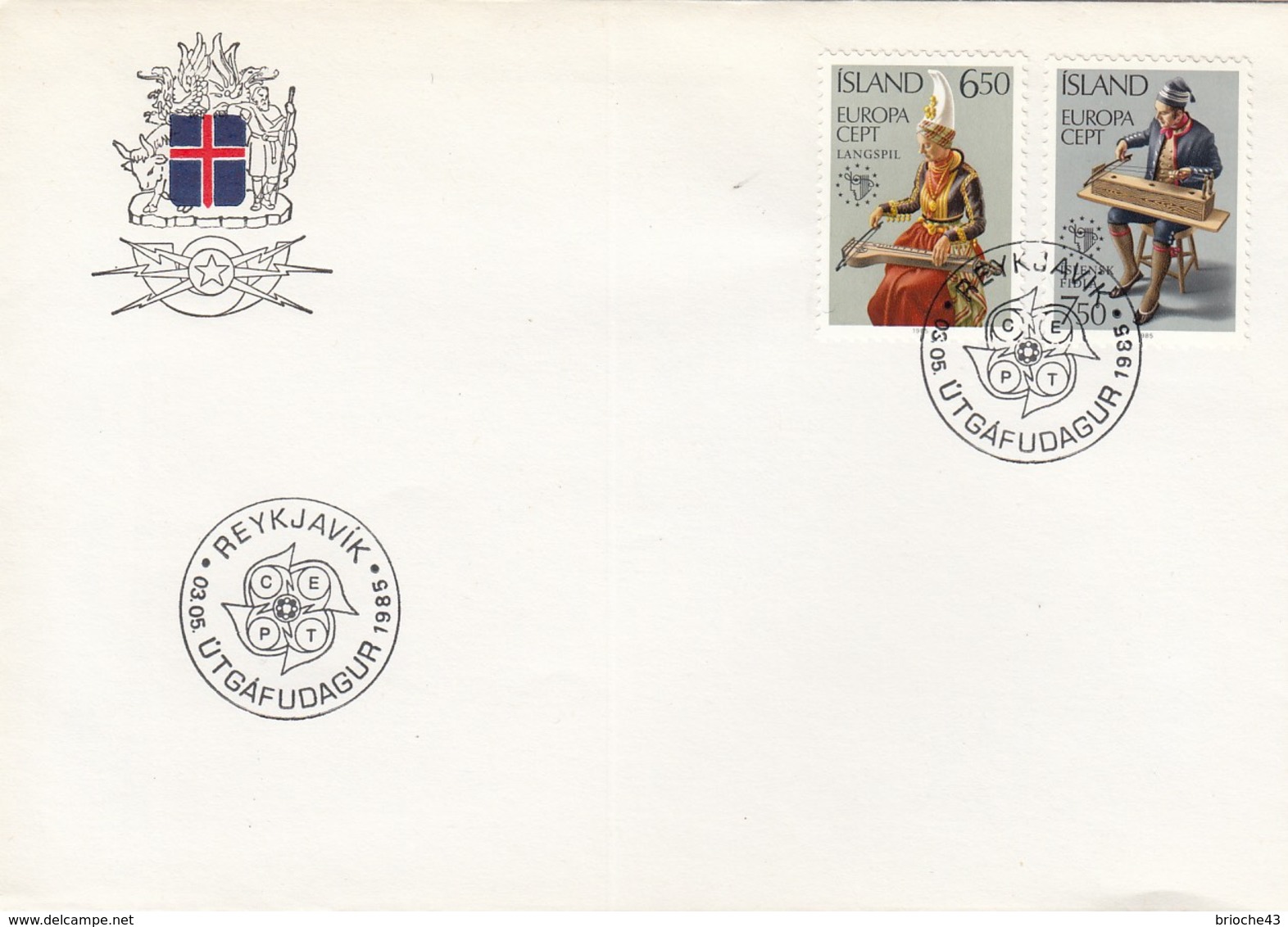 ISLAND - COVER Yv N°585-586 - REYKJAVIK UTGAFUDAGUR 1985   / 1 - Cartas & Documentos