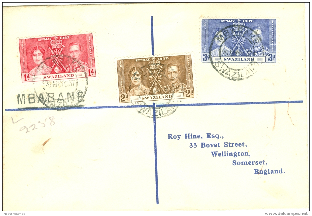 Swaziland: 1937   Coronation     Cover - Swaziland (...-1967)