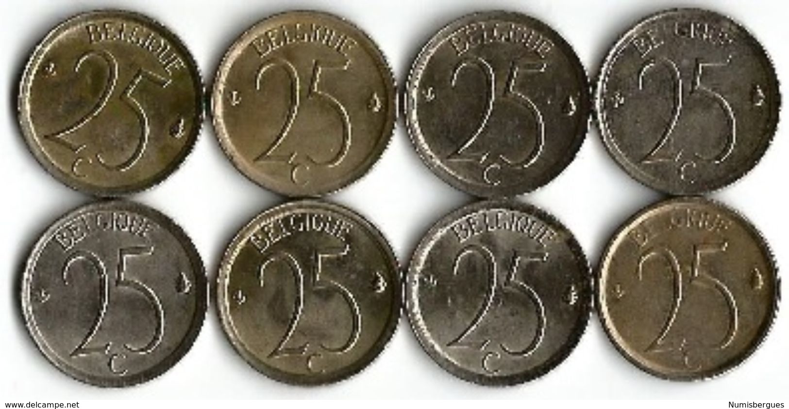 Lot 8 Pièces De 25 Centimes V  Française - 25 Centimes