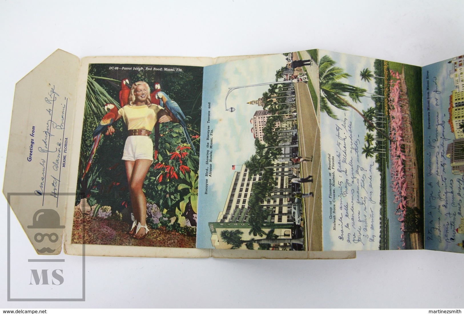 Vintage 1954  Postcard Folder - Souvenir Miami Florida - The Magic City - Miami