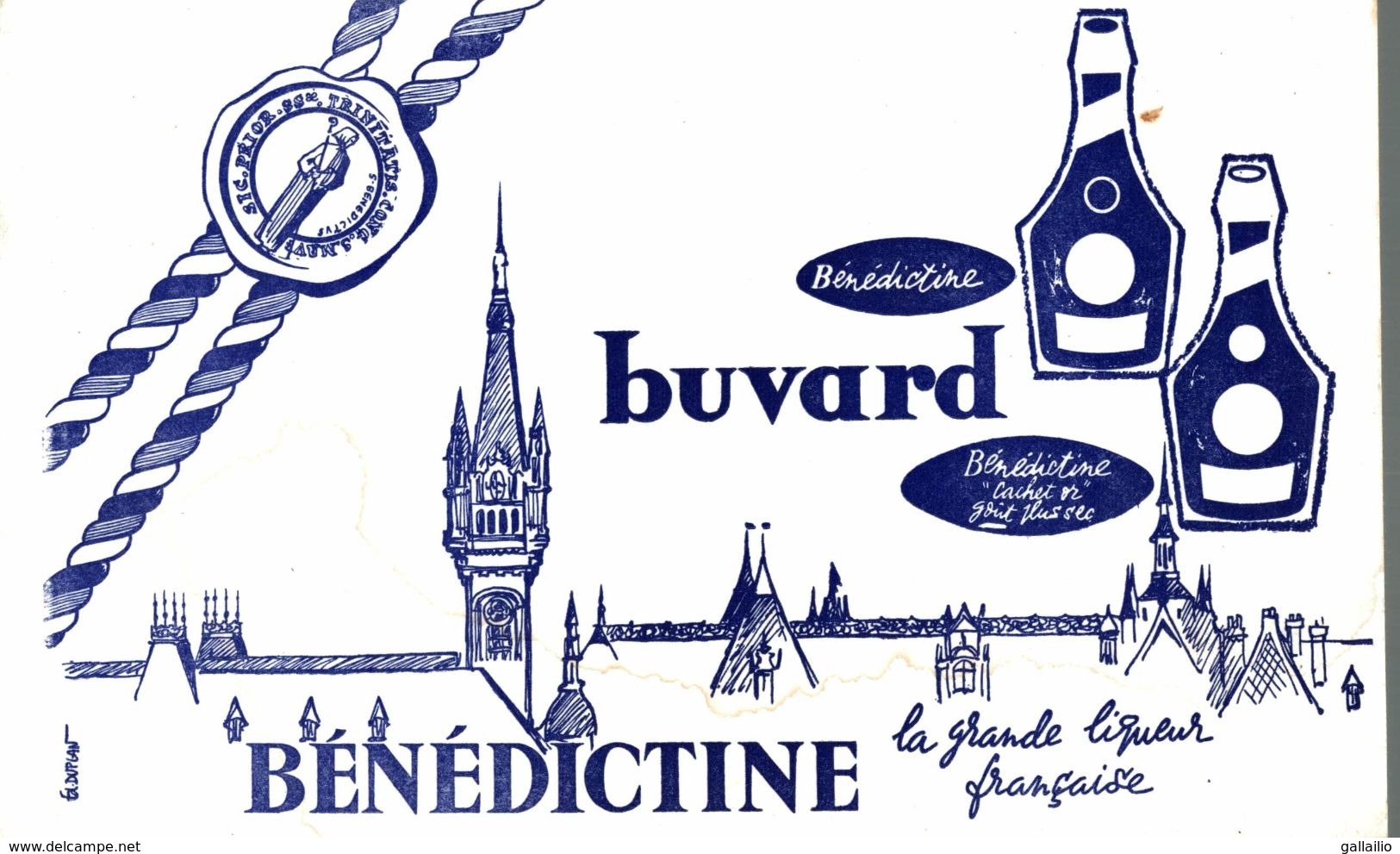 BUVARD BENEDICTINE SIGNE DUPLANT - Liqueur & Bière