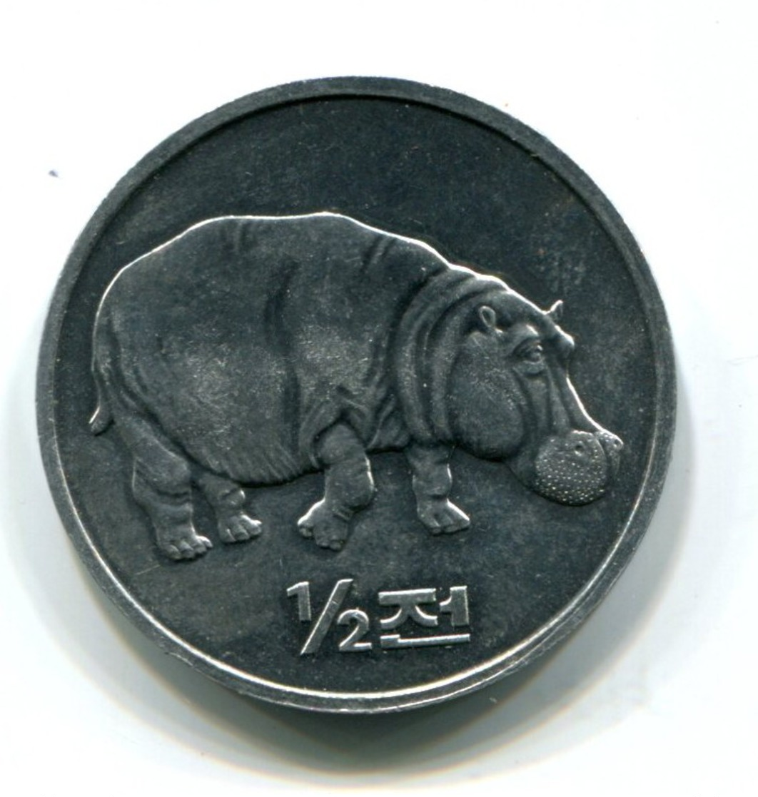 2002 North Korea 'Hippo' 1/2 Chon Coin - Korea, North