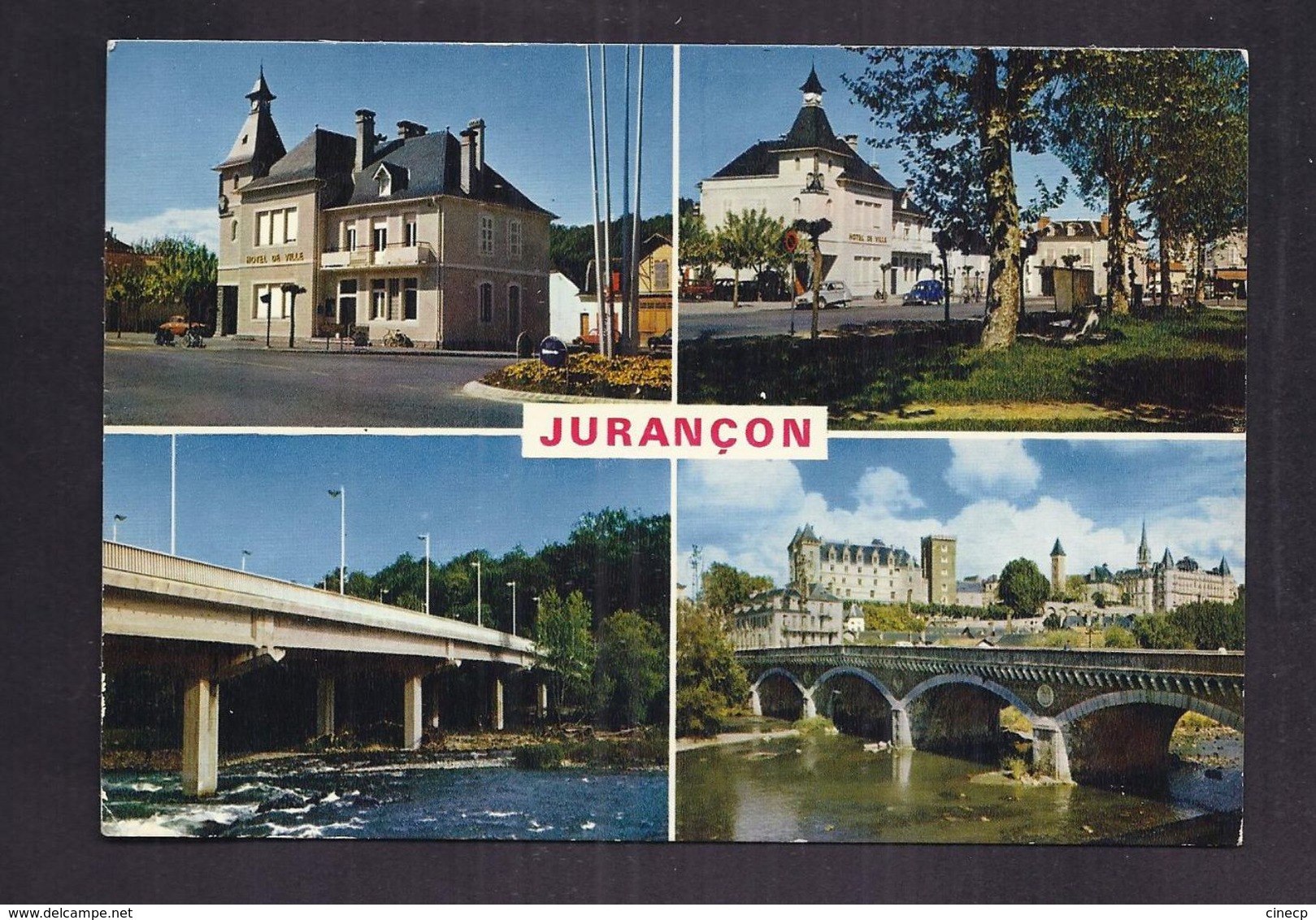 CPSM 64 - JURANCON - Jurançon - TB CP 4 Vues Dont Hôtel De Ville , Centre De La Ville , Pont D'Espagne , Pont Du 14 Jui - Jurancon