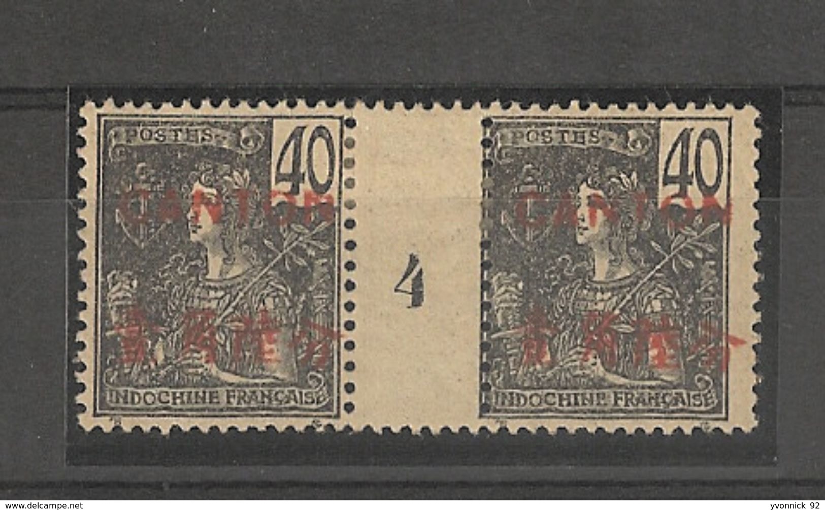 Canton- Bureaux Indochinois - Millésimes Grasset (1904)  N°43 Surch. 2 Langues) - Neufs