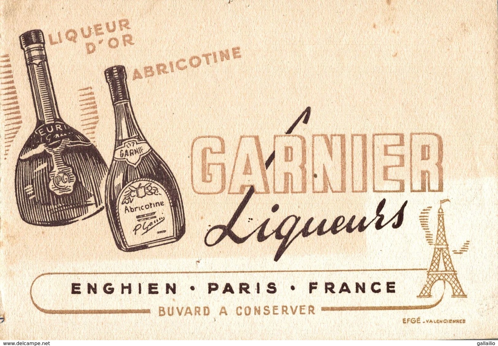 BUVARD  GARNIER LIQUEURS - Liqueur & Bière
