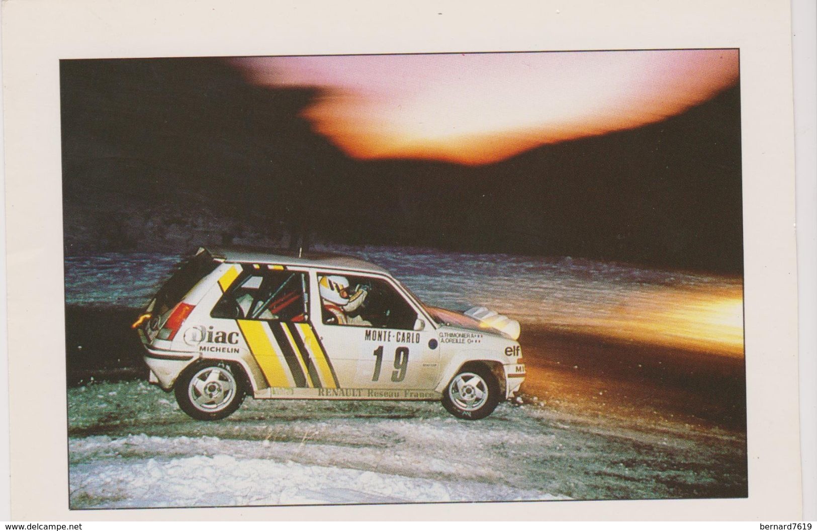 Sport Automobile Renault 5 Gt  Groupe N Au Rallye De Monte-carlo  1989 Alain Oreille - Rallyes