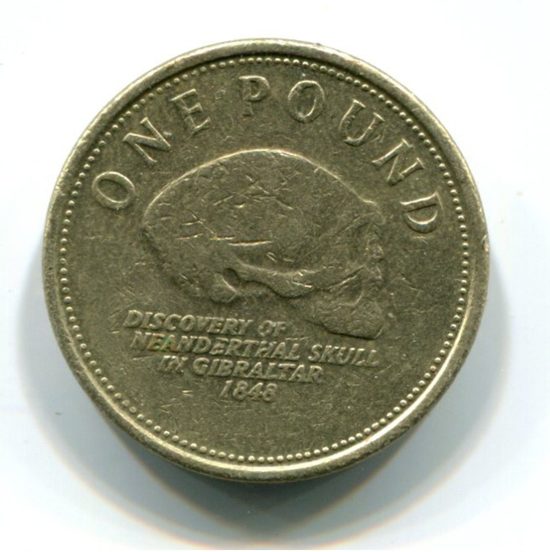 2009 Gibraltar 'Neanderthal Skull' One Pound Coin - Gibraltar