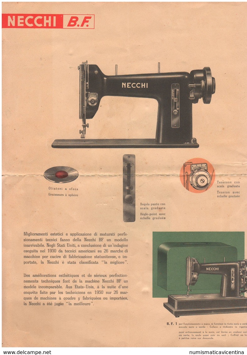 Necchi Macchine Da Cucire Depliant Machines à Coudre Sewing Machines - Andere & Zonder Classificatie