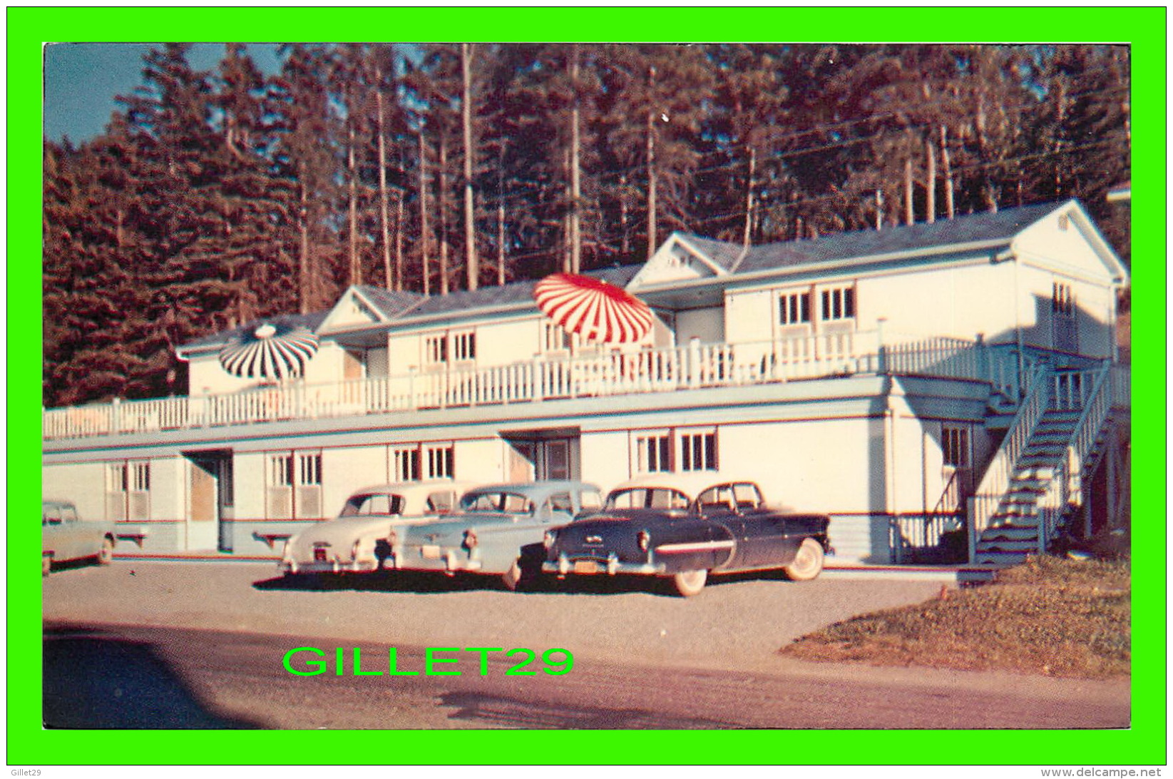 STE LUCE SUR MER, QUÉBEC -  HOTEL AU-BEC-FIN - CIRCULÉE EN 1957 - ANIMÉE VIEILLES VOITURES - CARLE'S - - Autres & Non Classés