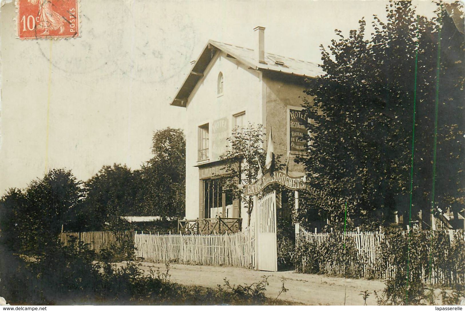 78-Villennes Sur Seine : Carte Photo Restaurant Et Hotel Des Bigochets 1911 ( écrite Par Le Propriétaire) - Villennes-sur-Seine