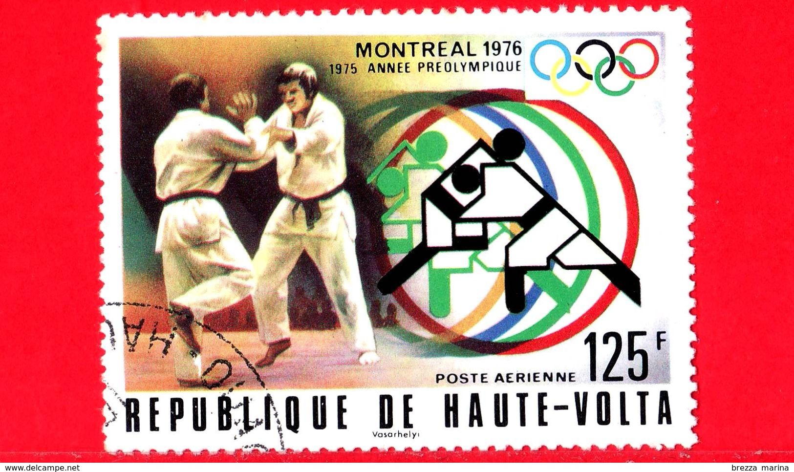 ALTO VOLTA - Usato - 1976 - Giochi Olimpici - Olimpiadi Di Montreal - Arti Marziali - Judo - 125 - P. Aerea - Alto Volta (1958-1984)