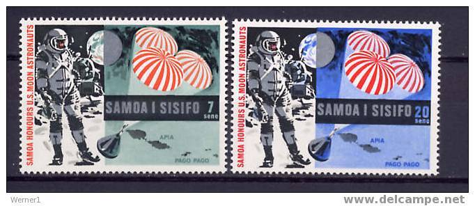 Samoa 1969 Space Apollo 11 Set Of 2 MNH - Oceania