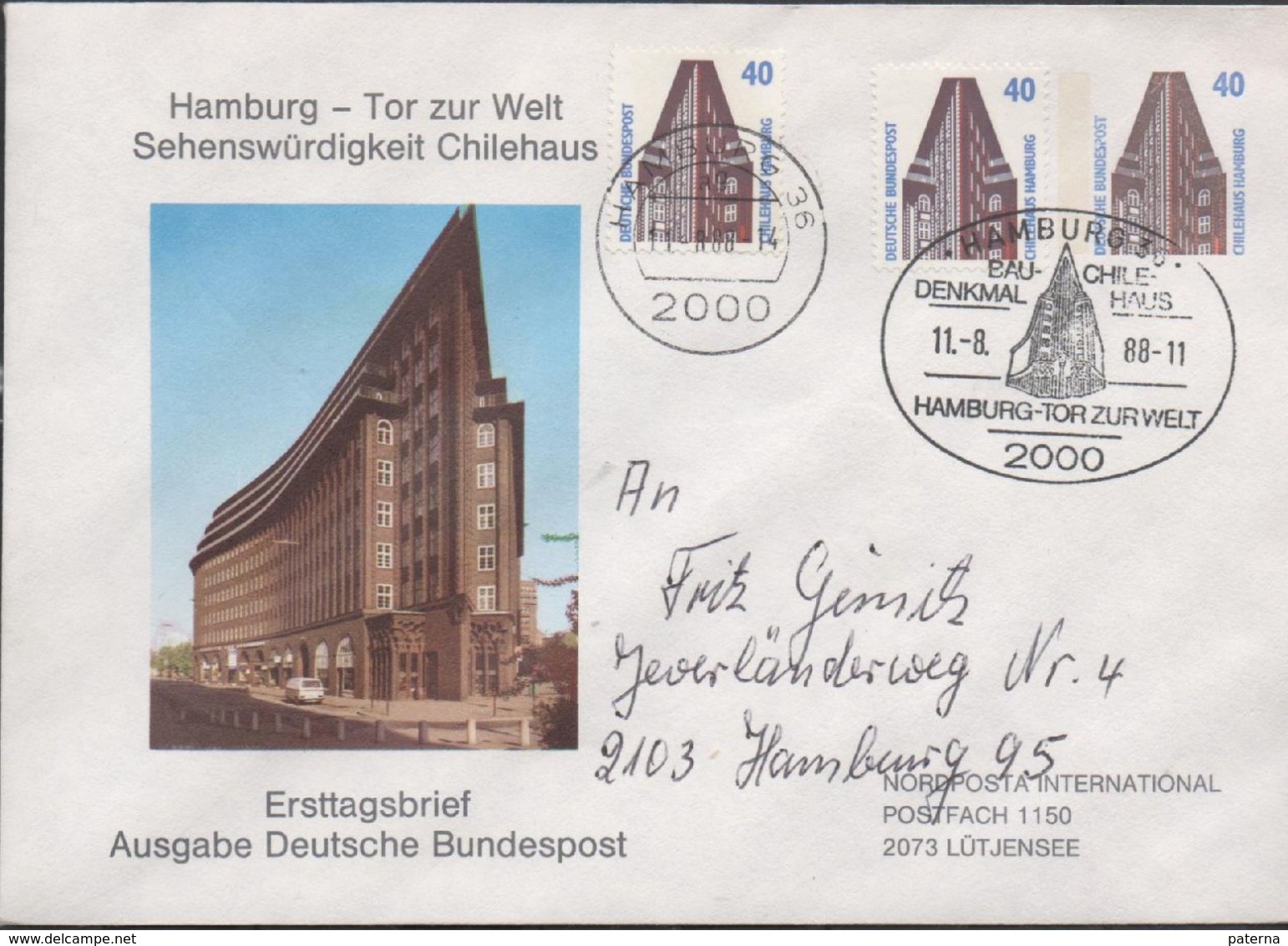 3236  Carta Hamburg 1988 - Cartas & Documentos