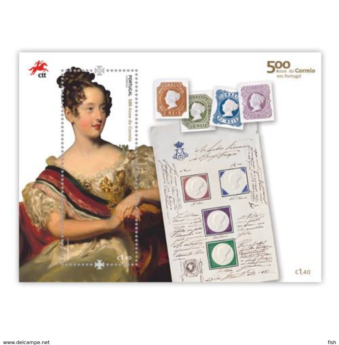 Portugal ** & D. Maria II, 500 Years Of Post Mail In Portugal 2017 (860) - Blocs-feuillets