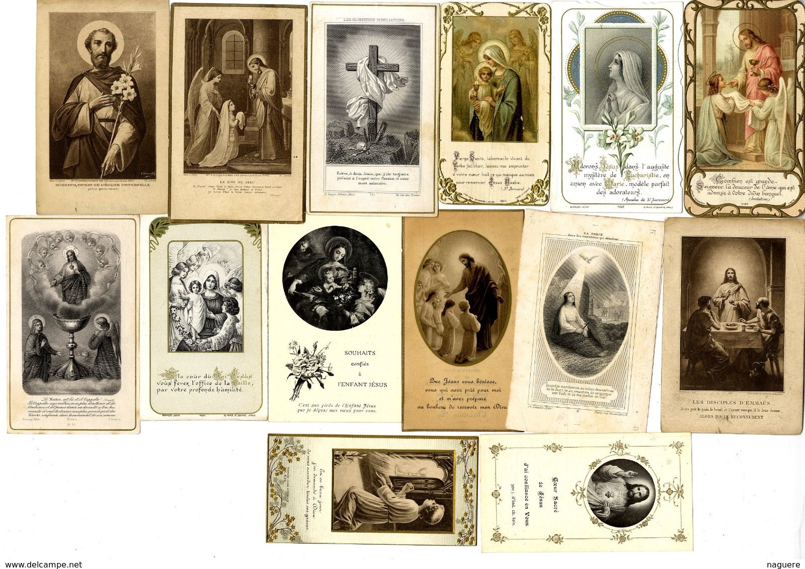 LOT 115  IMAGES RELIGIEUSES    DIVERS FORMAT nombreuse vers 1900 / 1930