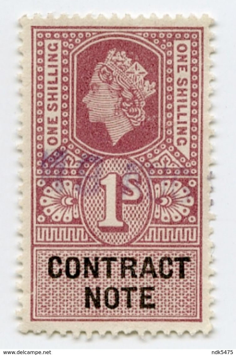 CINDERELLA : ELIZABETH II REVENUE : CONTRACT NOTE - ONE SHILLING - Other & Unclassified