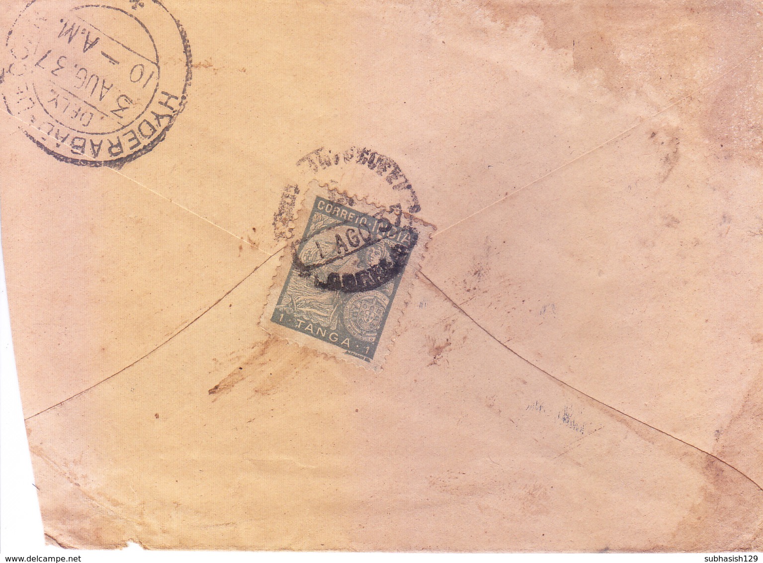 PORTUGUESE INDIA - 1937 COMMERCIAL COVER SENT TO HYDERABAD, BRITISH INDIA WITH CENSOR MARKING - Portugiesisch-Indien