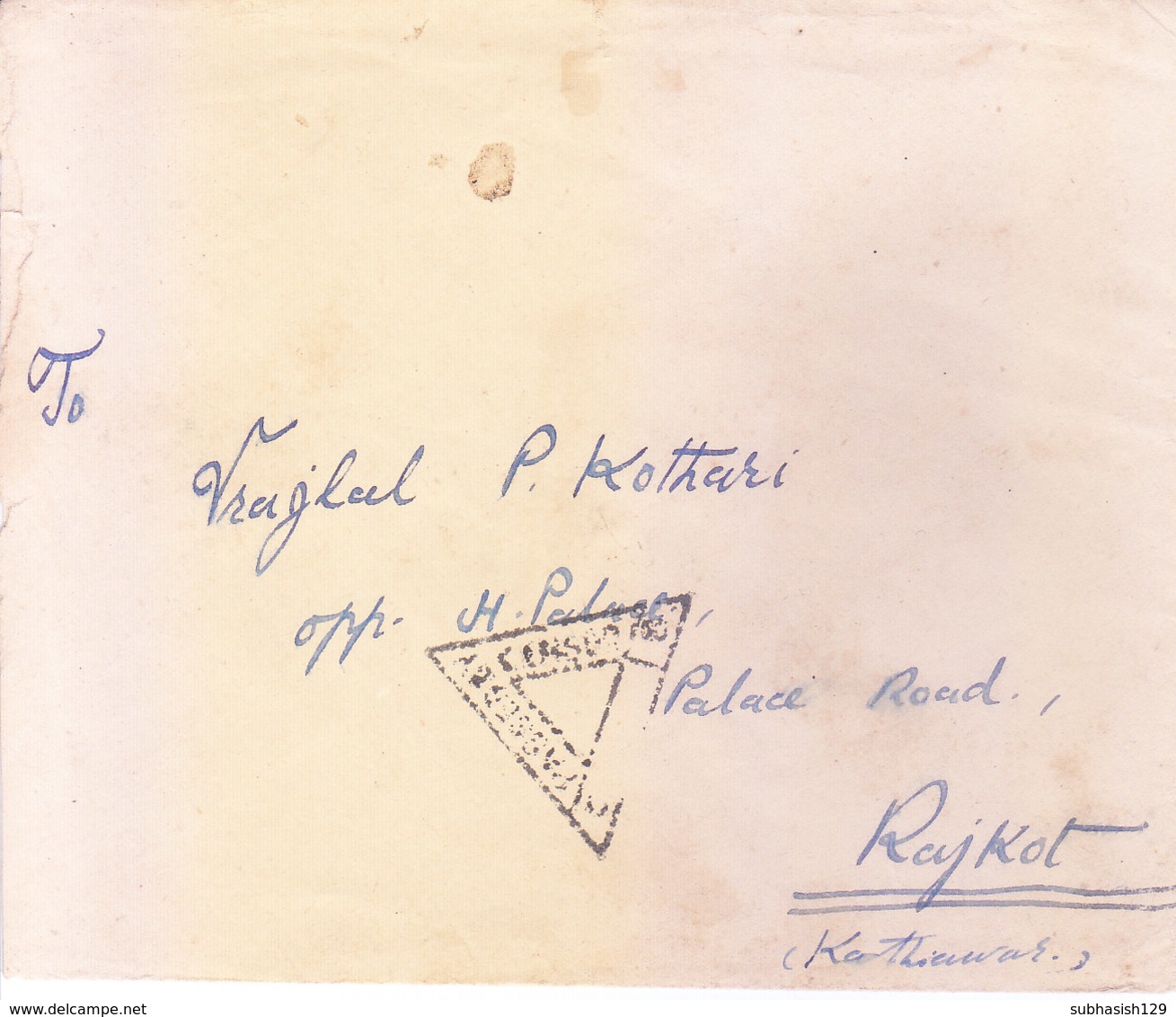 PORTUGUESE INDIA - 1940 COMMERCIAL COVER SENT TO RAJKOT, BRITISH INDIA WITH CENSOR MARKING, SLOGAN CANCELLATION - Portugees-Indië