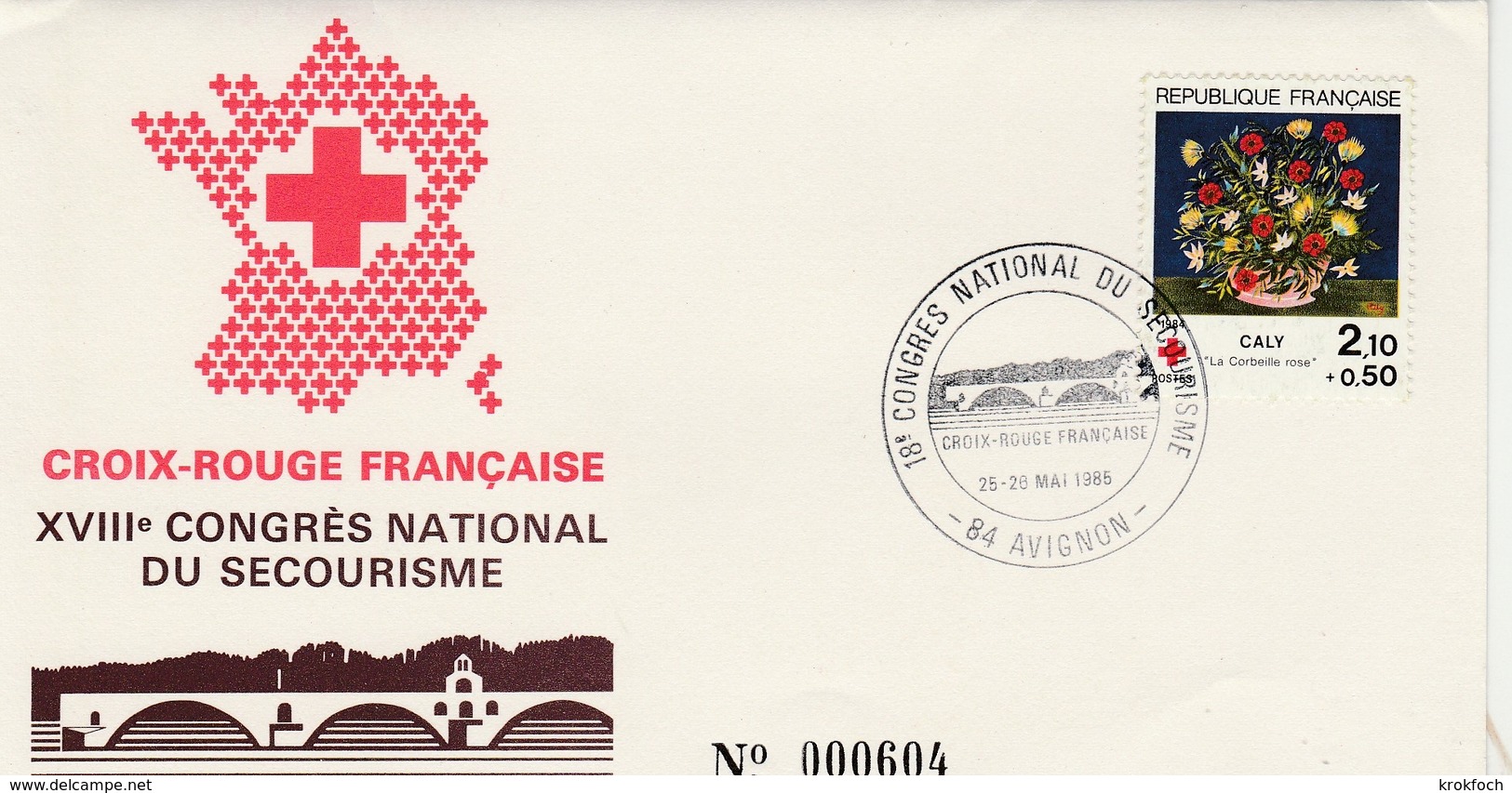 Avignon 1985 - Congrès Du Secourisme - Pont - Croix-rouge - Commemorative Postmarks