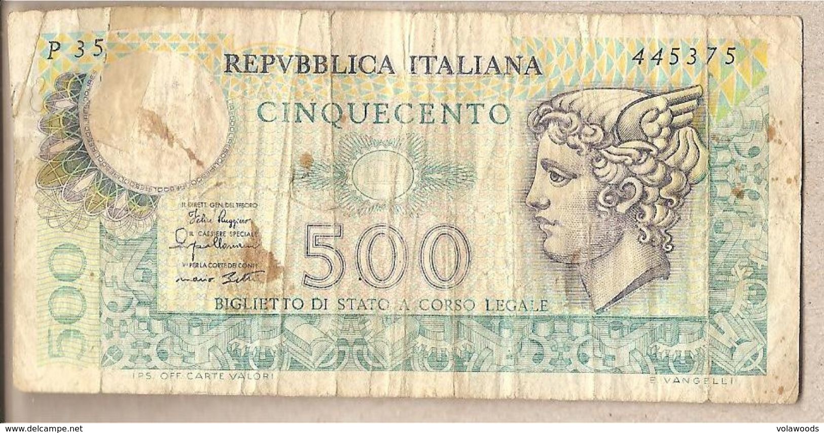 Italia - Banconota Circolata Da 500£ "Mercurio" P-94a.2 - 1979 #19 - 500 Lire