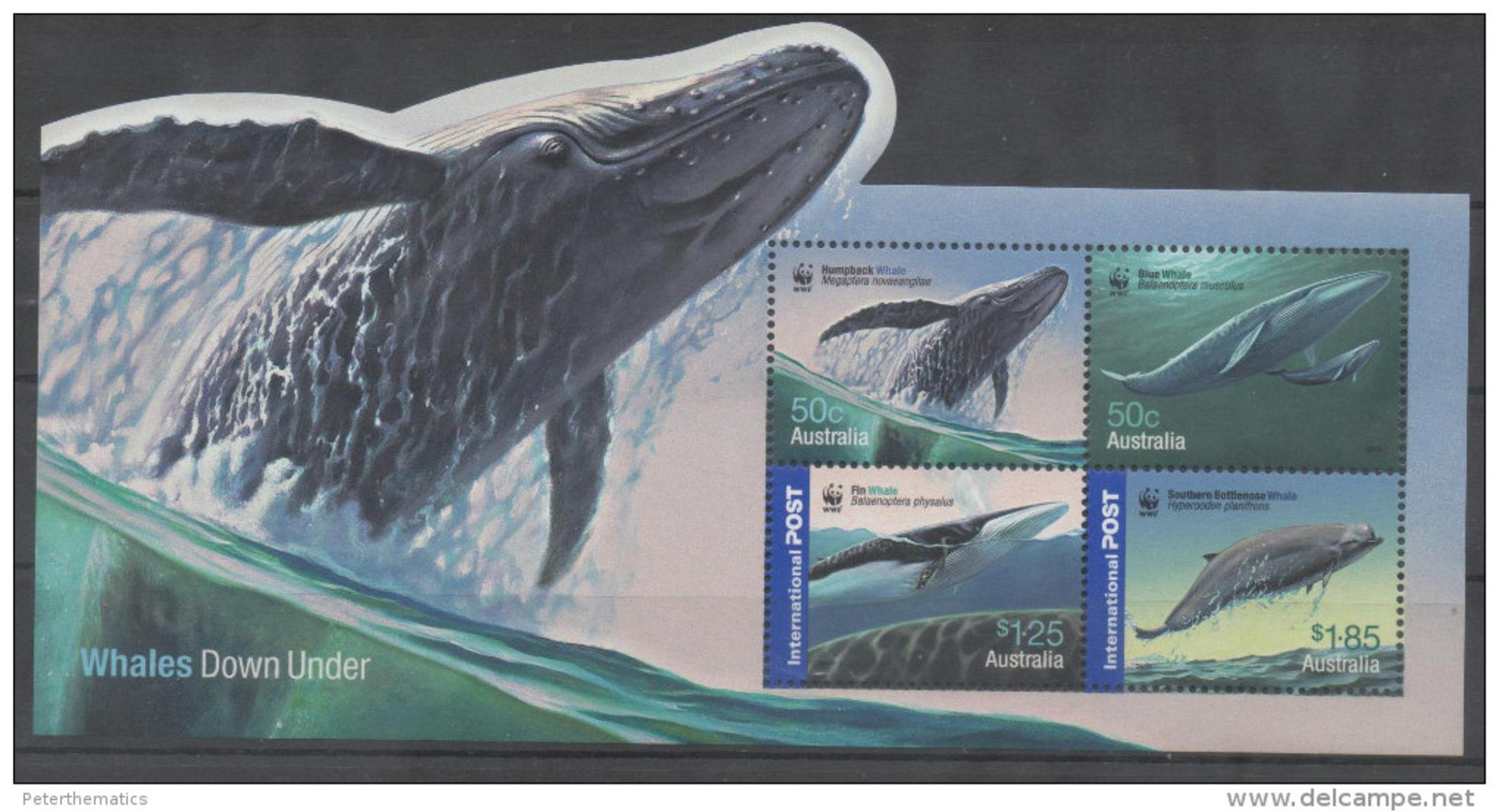 AUSTRALIA, 2006, MNH, WWF, WHALES, SHEETLET OF 4v - Other & Unclassified