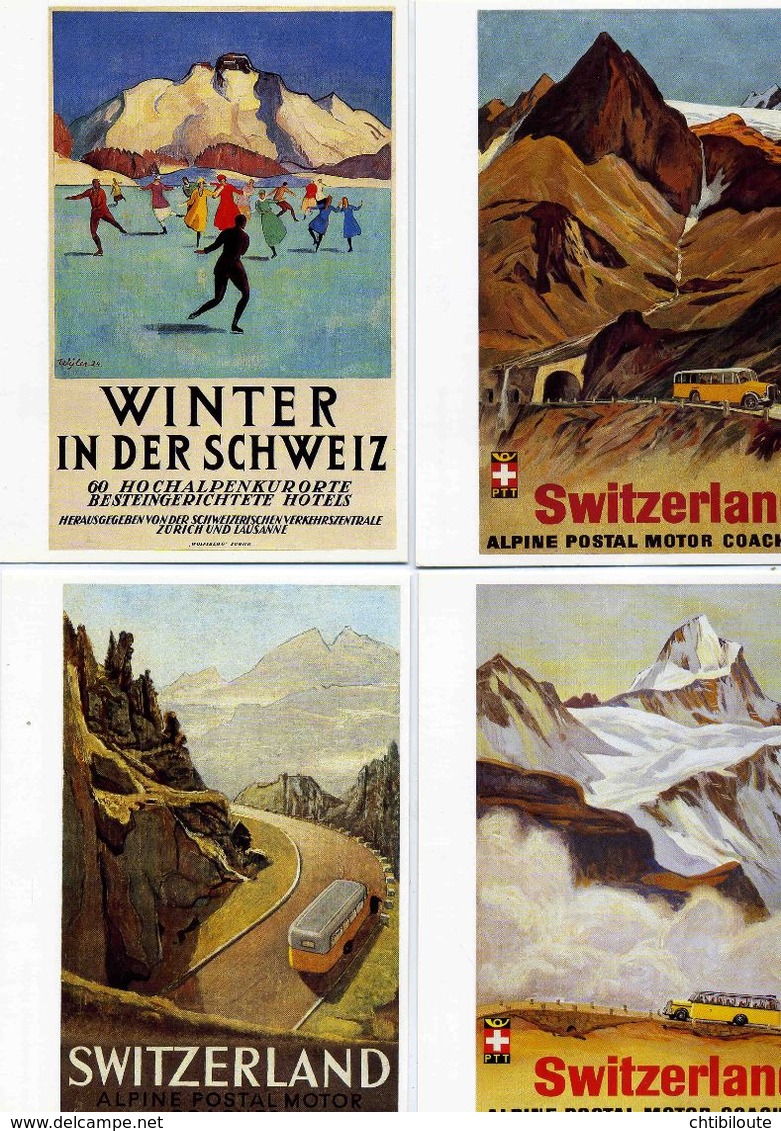 LOT N° 23 /      48  CARTES POSTALES   "  AFFICHES TOURISTIQUES  SUISSE "   ED . PHOTOGLOB  CPM 10 X 15  NEUVE - 5 - 99 Cartes