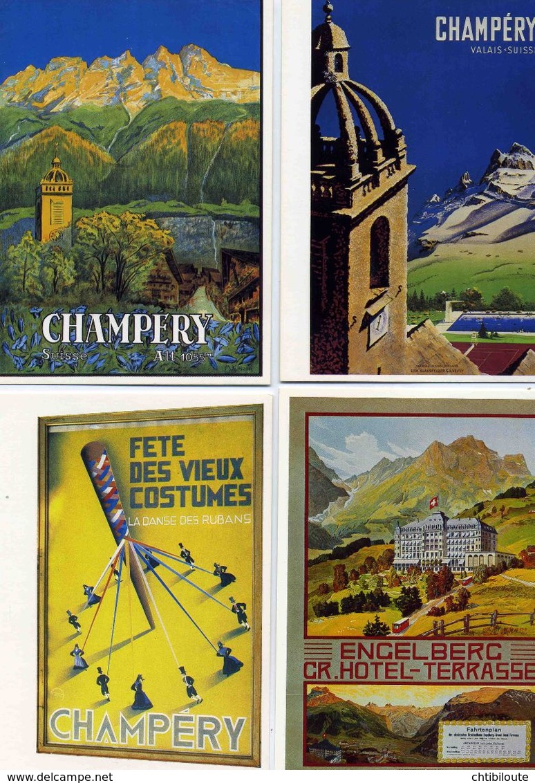 LOT N° 23 /      48  CARTES POSTALES   "  AFFICHES TOURISTIQUES  SUISSE "   ED . PHOTOGLOB  CPM 10 X 15  NEUVE