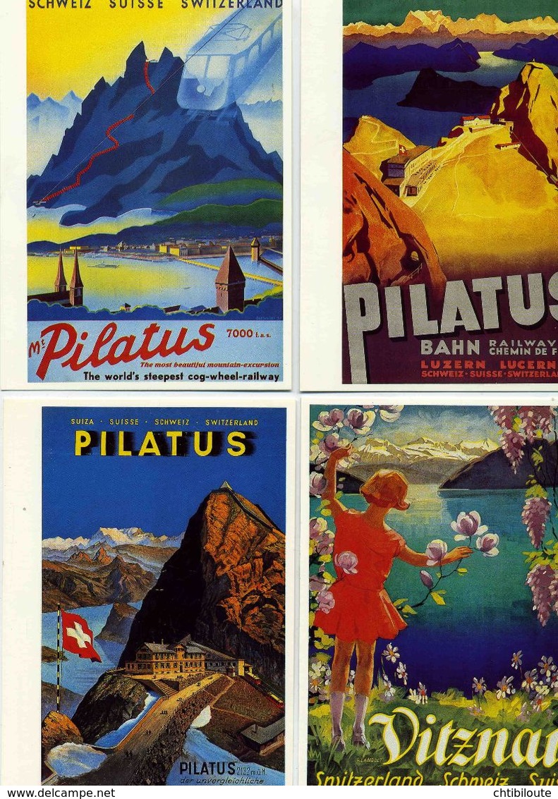 LOT N° 23 /      48  CARTES POSTALES   "  AFFICHES TOURISTIQUES  SUISSE "   ED . PHOTOGLOB  CPM 10 X 15  NEUVE