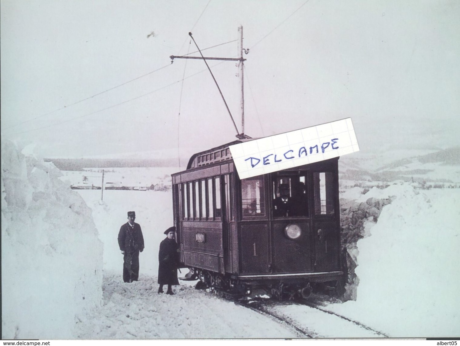 Le Tram Rolle-Gimel Sur Les Hauts De Gimel Durand L'hiver 1899 - Reproduction - Gimel